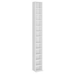 Étagère CD / DVD Aventoft 175 x 20 x 20 cm Blanc [en.casa]