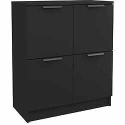 Maison Chic Buffet,Meuble de Rangement,commode pour salon,Cuisine noir 60x30x70 cm bois d'ingénierie -MN99016