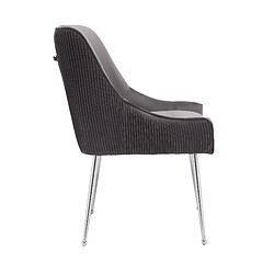 Acheter Vivenla Lot de 2 chaises de salle à manger design revêtement en velours gris foncé et piètement en acier inoxydable argenté collection HAVANA