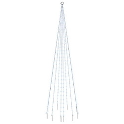 vidaXL Sapin de Noël sur mât de drapeau 310 LED Blanc froid 300 cm