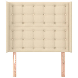 Avis Maison Chic Tête de lit scandinave avec oreilles,meuble de chambre Crème 83x16x118/128 cm Tissu -MN63845