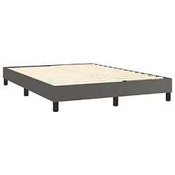 Avis vidaXL Sommier à lattes de lit avec matelas Gris 140x200 cm Similicuir