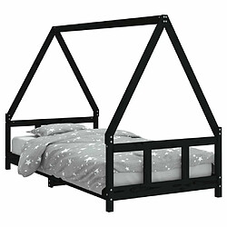 Maison Chic Lit simple Cadre de lit pour enfants,Lit d'Enfant Moderne noir 90x190 cm bois de pin massif -MN69110