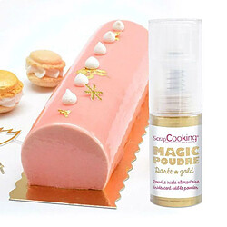 Scrapcooking Supports à Cakes & Bûches 30 x 10 cm + Poudre alimentaire irisée dorée