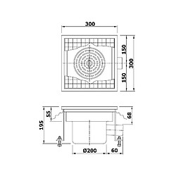 Caniveau de Sol pour Cuisine Professionnelle 300 - Sortie Horizontale - Combisteel -