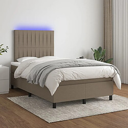 Sommier à lattes,Cadre à lattes de lit et matelas et LED pour Adulte Taupe 120x200cm Tissu -MN34538