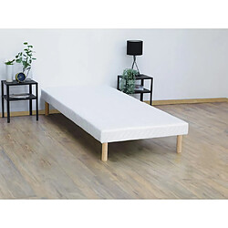 Vente-Unique Sommier déco tapissier 90 x 190 cm 9 lattes - Blanc - ASTHENIS II de YSMÉE