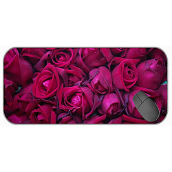 Universal (750x300x3) tapis / coussin de souris de jeu étendu - grand pad de souris de fleur de rose de terre rose avec