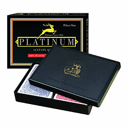 Duo Pack Modiano ""PLATINUM"" regular - 2 jeux de 55 cartes 100% plastique - format poker - 2 index standards