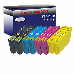 T3Azur 8x Epson T502XL -Compatible Lot de 8 Cartouches Compatibles pour Epson Expression Home XP5100, XP5105, XP5115 - T3AZUR