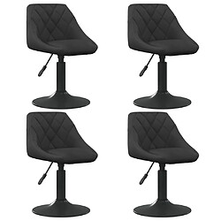 vidaXL Chaises pivotantes à manger lot de 4 noir velours