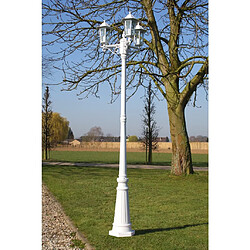 vidaXL Lampadaire de jardin 3 bras 215 cm Blanc Aluminium