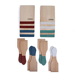 Livoo Set d'accessoires pour raclette - 8 spatules en bois + 8 planchettes en bois