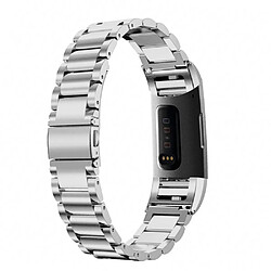 Acheter Bracelet en métal trois perles argent pour votre Fitbit Charge 3