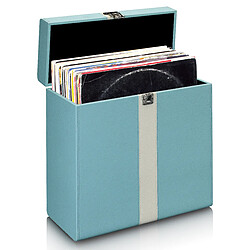 Lenco Valise de rangement pour max. 30 vinyles TTA-300BUWH Bleu-Blanc