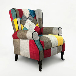 Ahd Amazing Home Design Fauteuil relax inclinable bergère patchwork au design moderne Throne