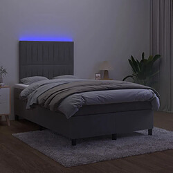 Acheter Sommier à lattes LED,Cadre à lattes de lit avec matelas pour Adulte Gris foncé 120x200 cm -MN59060