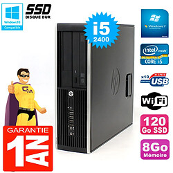 PC HP Compaq 8300 SFF Core I5-2400 RAM 8Go Disque 120 Go SSD Graveur DVD Wifi W7 - Occasion