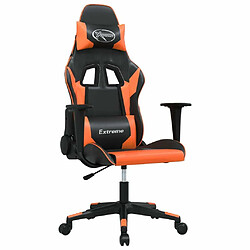 Maison Chic Chaise de jeu, Chaise gaming de massage, Fauteuil gamer d'ordinateur,Chaise de Bureau Noir et orange Similicuir -GKD97350