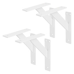 ML-Design 4x Support étagère murale fixation flottante aluminium blanc robuste 180x180 mm