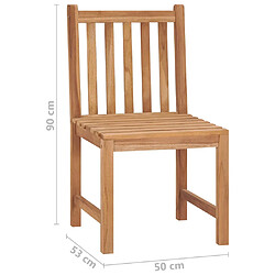 vidaXL Chaises de jardin lot de 8 avec coussins Bois de teck massif pas cher