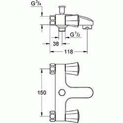 Mélangeur bain/douche Costa L Grohe 25453001