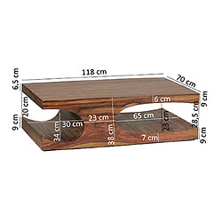 Avis Mes Table basse 118x70x38 cm en sheesham massif - NASIK