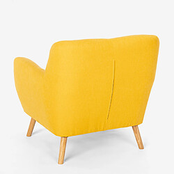 LE ROI DU RELAX Chaise longue design moderne de style nordique en bois et tissu Modesto | Couleur: Jaune pas cher