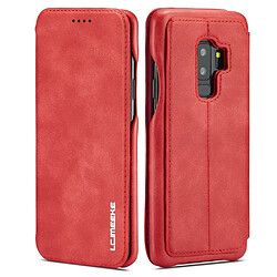 Etui en PU style rétro rouge support de carte pour Samsung Galaxy S9 Plus