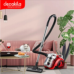 Avis Deka Aspirateur 1600W DECAKILA sans sac, Aspirateur traineau, Performant, Silencieux, Elégant, Capacité 2.5L, Accessoires poils d'animaux, Rouge+Decakila