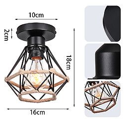 Stoex Plafonnier D'Intérieur Moderne E27 Luminaire Plafonnier Rétro Lampe de Plafond Vintage, Pour Couloir Bureau Chambre À Coucher Noir pas cher