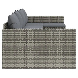 Acheter vidaXL Salon de jardin 2 pcs avec coussins Gris Résine tressée