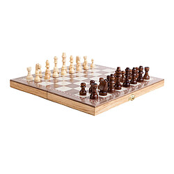 Pliage Jeu de société En Bois Jeu d'échecs Échecs Dames Backgammon 3 dans 1 pour Accueil Voyage 11.8x11.8inch Magnétique en bois pliant jeu d'échecs jeu de société