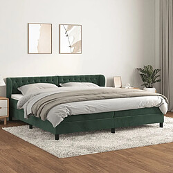 Maison Chic Lit Adulte - Lit simple Lit à sommier tapissier et matelas moelleux - Meuble de Chambre - Vert foncé 200x200cm Velours -MN71067