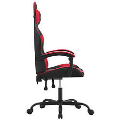 Avis vidaXL Chaise de jeu pivotante Noir et rouge Similicuir