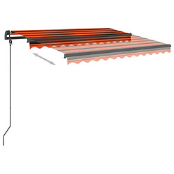 Acheter Maison Chic Auvent automatique | Store banne extérieur | Marquise capteur de vent et LED 3x2,5 m Orange/marron -MN48252