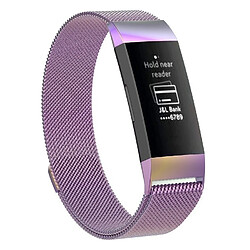 Wewoo Bracelet pour montre connectée Dragonne magnétique en acier inoxydable FITBIT Charge 3Taille petite187x18mm lumière colorée 