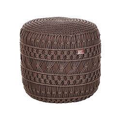 Beliani Pouf en coton macramé marron THAKOT 