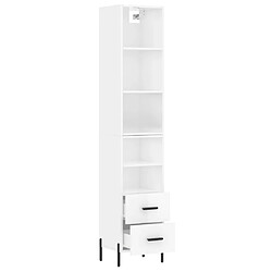 Acheter Maison Chic Buffet,Meuble de Rangement,commode pour salon,Cuisine Blanc brillant 34,5x34x180 cm Bois d'ingénierie -MN15411