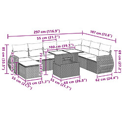 vidaXL Salon de jardin avec coussins 9 pcs beige résine tressée pas cher