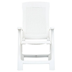 Avis Maison Chic Lot de 2 Chaises inclinables de jardin - Fauteuil d'extérieur Plastique Blanc -MN74104