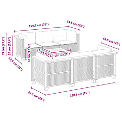 vidaXL Salon de jardin avec coussins 7 pcs gris résine tressée pas cher