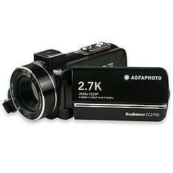 AGFA PHOTO Realimove CC2700 – Caméscope Numérique (2.7K, 24MP, Écran Tactile 3'', Zoom 18X, Télécommande, Batterie Lithium) Noir- RECONDITIONNE - Noir