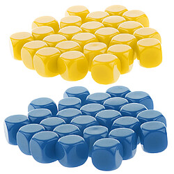 50 pièces opaque blanc dés D6 pour D u0026 D RPG MTG Party Games jaune + bleu dés de casino