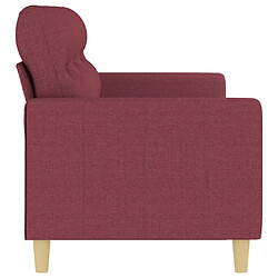 Avis vidaXL Canapé à 3 places Rouge bordeaux 180 cm Tissu