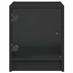 Maison Chic Table de chevet | Table de nuit avec porte en verre noir 35x37x42 cm -GKD86307 pas cher