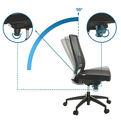 Chaise de bureau / chaise pivotante PORTO ECO I assise tissu / dossier résille noir hjh OFFICE