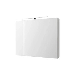 Ecd Germany Armoire de toilette salle de bain avec miroir et LED 90,4x72x15 cm ML-Design®