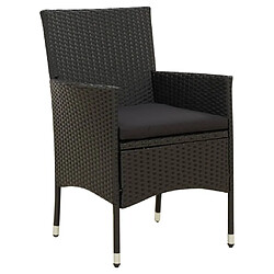 Maison Chic Lot de 4 Chaises de jardin,Fauteuil d'extérieur avec coussins Résine tressée Noir -MN85020