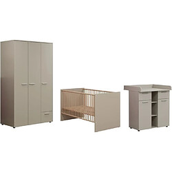 Avis TRENDTEAM Chambre bébé Trio : Lit 70 x 140 cm + Armoire + Commode a langer CLEVER - Cappuccino - TREND TEAM